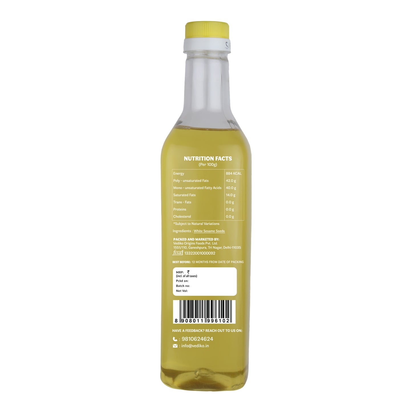 White Sesame Oil | Wood Pressed